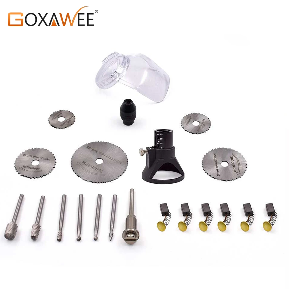 GOXAWEE 21pcs Rotary Tools For Dremel Style Electric Drill Woodworking Drill Bit Sets Cutting Grinding Abrasive Accessories