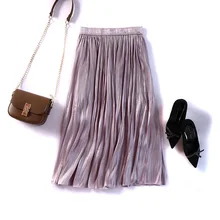 Блестящая юбка в складку ярких цветов, облегающая юбка на талии