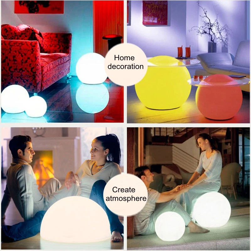 16 цветов с пультом дистанционного управления светящийся Водонепроницаемый светодиодный Ночной светильник с шариком-шаром USB перезаряжаемая настольная лампа