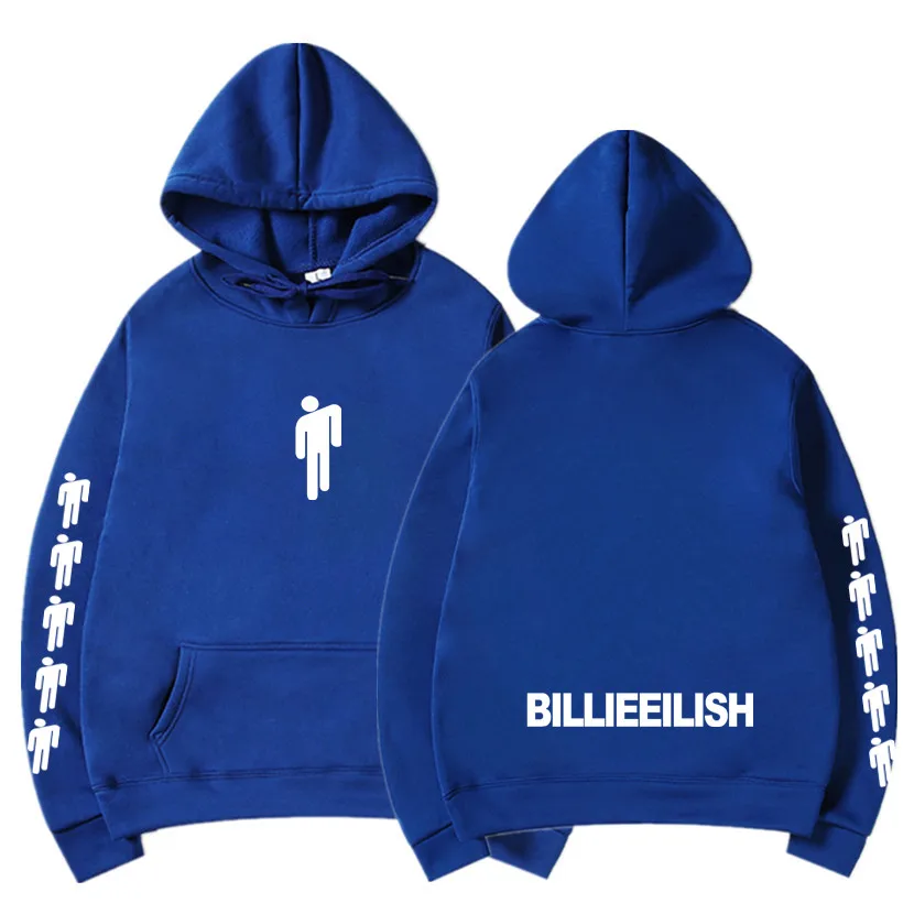 Blue 83 Billie Eilish модные толстовки с принтом женские/мужские толстовки с капюшоном и длинным рукавом горячая Распродажа повседневные трендовые уличные толстовки - Цвет: Blue 83