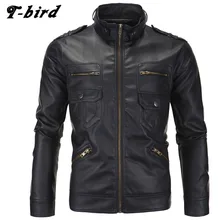T-bird Jacket Men Winter 2017 Coat Male Bomber Jacket Men Locomotive Leather Brand Outwear Mens Cotton Jackets Clothing XXL LXMD