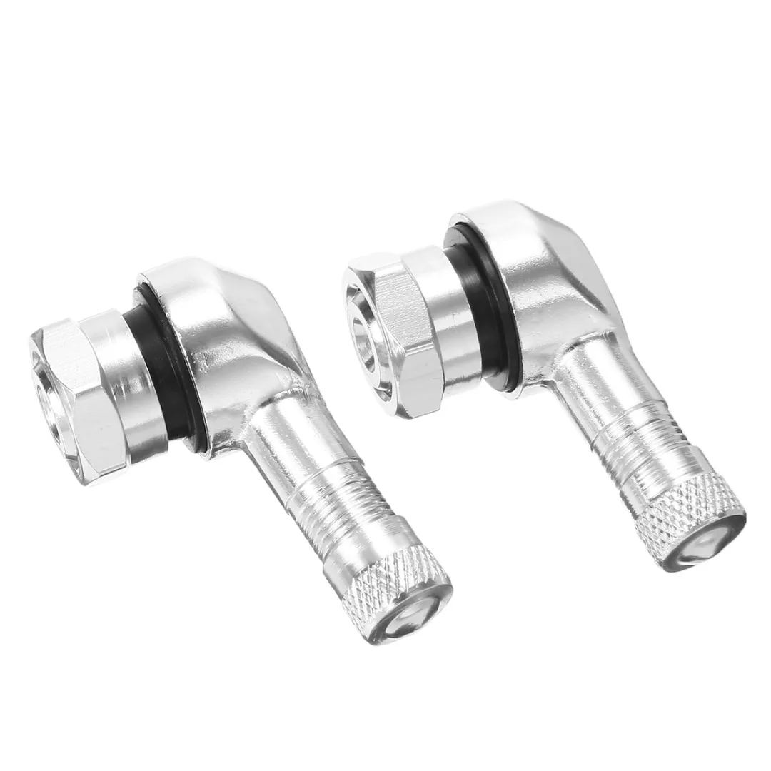 Mayitr 2pcs Aluminum Alloy Motorcycle 90 Degree Wheel Tire Tubeless Valve Stem Cap Aluminum For Scooter Dirt Bike