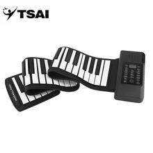 TSAI цифровая клавиатура пианино встроенный динамик 61 клавиша 128 тонов электронное пианино водонепроницаемый перезаряжаемый музыкальный инструмент