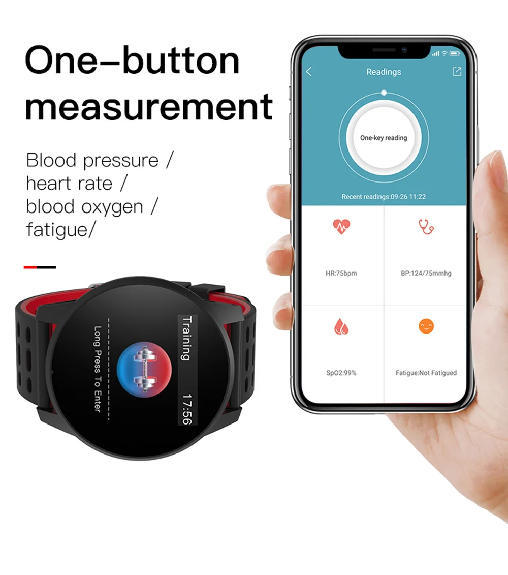 8- Smart Bracelet Fitness Tracker Blood Pressure Measurement Watch Waterproof IP67 Heart Rate Monitor Smart Band Watch Women Men