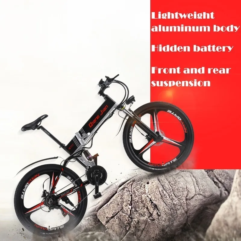26 дюймов 10.8ah 48 V литиевая батарея электрического велосипеда Электрический горный велосипед мощный двигатель 350 Вт складной велосипед