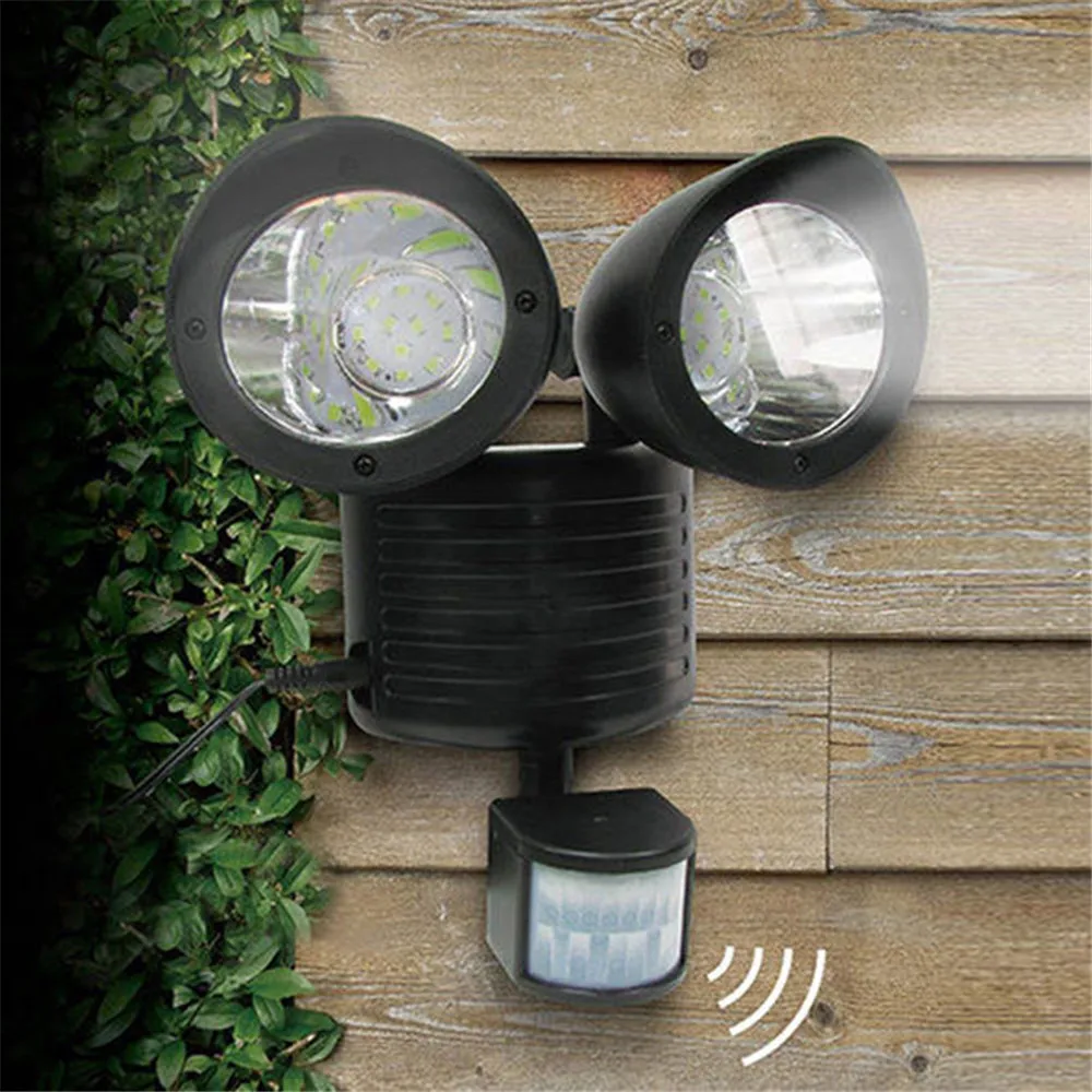 

22 Leds Solar Wall lamp Motion Sensor Light Dual Heads Adjustable Induction Detection Outdoor Path Wall Emergency Security Lamp