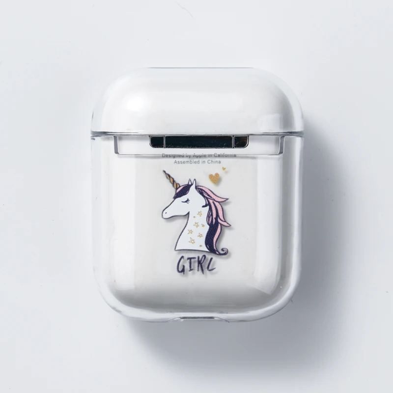 Чехол для Airpods милый жесткий пластиковый прозрачный чехол с рисунком DIY защитный