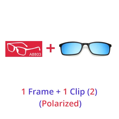 Ralferty Polarized Sunglasses Men Women 5 In 1 Magnetic Clip On Glasses TR90 Optical Prescription Eyeglass Frames Magnet Clips 1 Frame 1 Clips 2