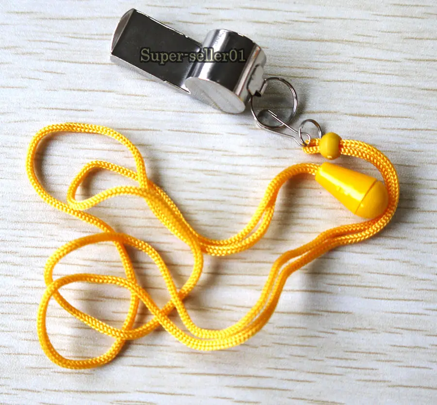 

Stainless Steel Judge Whistle + Long Rope for Blacketball Sports Pet Training