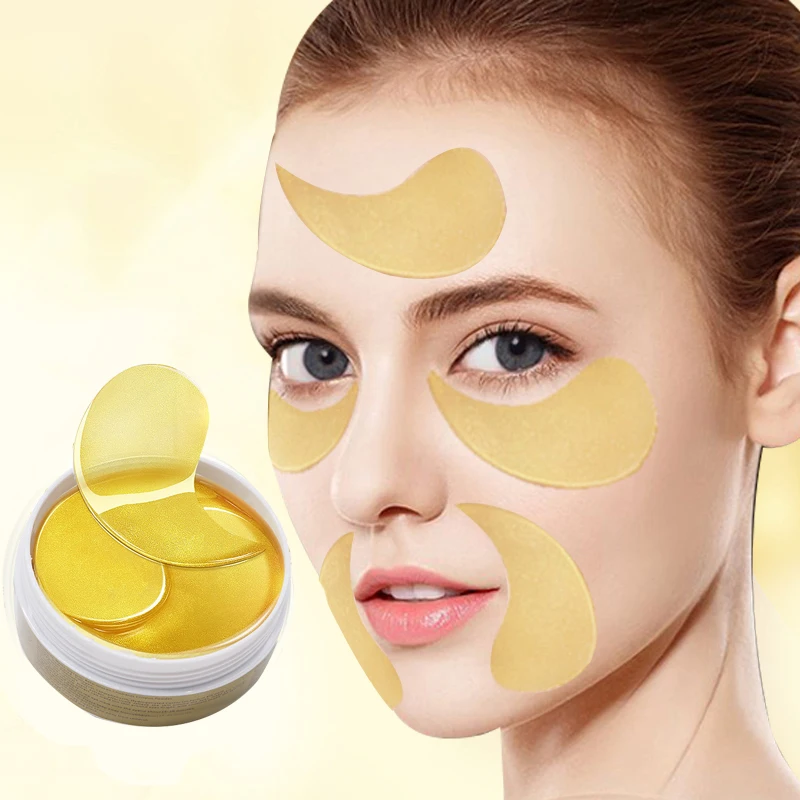 60pcs efero Golden Anti-wrinkle Eye Mask Anti-puffiness Eye Patch Remove Dark Circles Collagen Crystal Sleep Mask for Eye Beauty