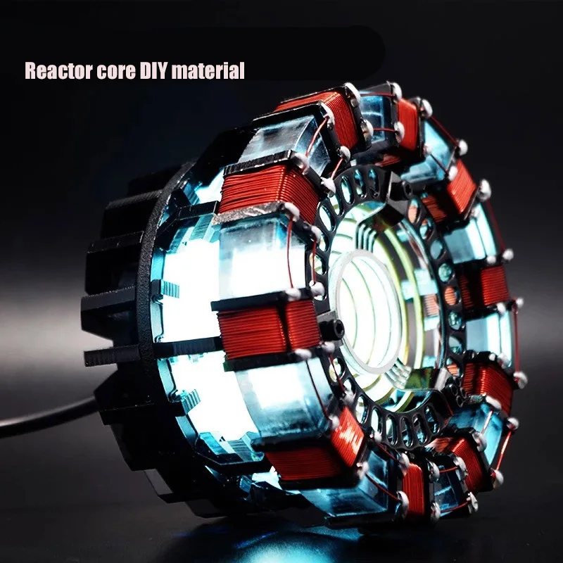 Metal unassembled Assembled LED Light Endgame DIY cool 1:1 scale Iron Man Arc Reactor A generation of glowing iron man heart Action Figure Toy - Цвет: Metal unassembled
