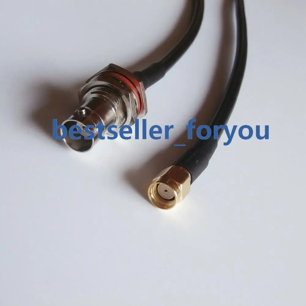 RPSMA male к BNC female nut RF coax кабель адаптер RG58 для BaoFeng 100 см|Соединители| |
