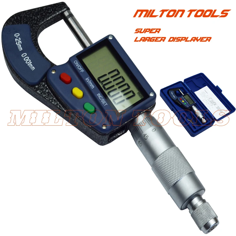 Super LCD display 0 25mm Electronic digital micrometer 0.001 mm