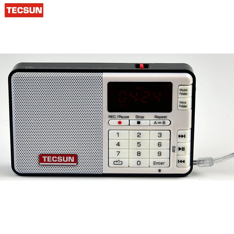 

Free Shipping TECSUN Q3 FM Stereo Pocket Size Recorder MP3 Player Radio FM 76-108