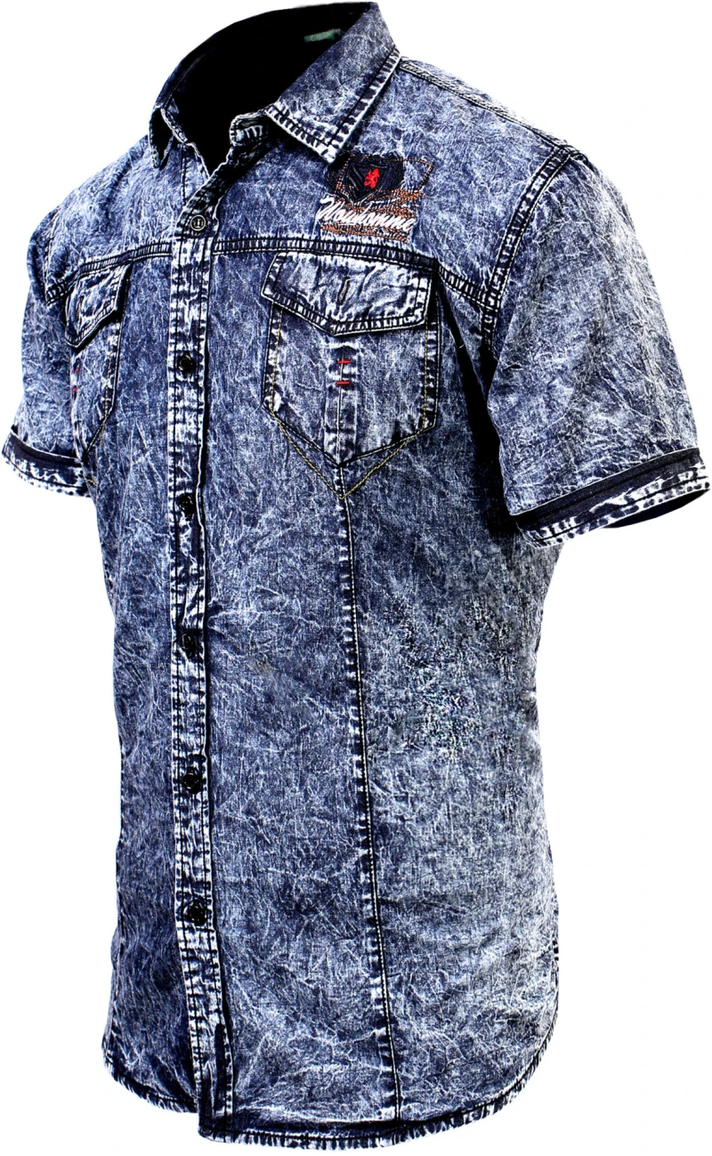 الصيف الرجال الدنيم قميص رجالي قمصان قصيرة الأكمام القطن أوروبا الحجم S-XXL الرجل عارضة الجينز قميص جودة عالية تصميم