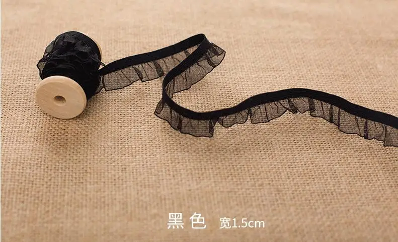 5 Yards White Black Red Organza Ruffle Elastic Lace Trim Stretch Lace Band Clothing and Garment 1.5cm, Lace Fabric, Lace Sewing Accessories, Lace Sewing Supplies, Lace Accessories, Lace Garment Accessories, Clothing Accessories