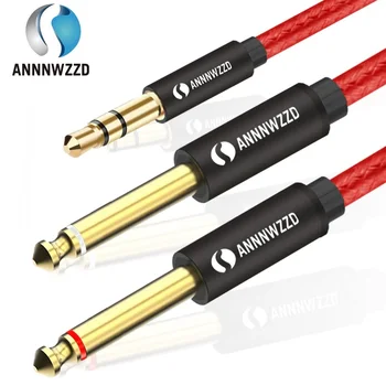 

Audio Cable 3.5mm to Double 6.35mm Aux Cable 2 mono 6.5 Jack to 3.5 Male for Phone to Mixer Amplifier 6.35 Adapter