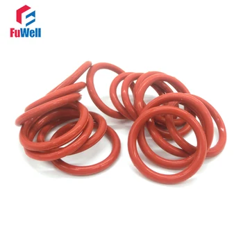 

10pcs 3.5mm CS O Ring Seal Gasket Red Silicon OD 80mm-200mm O Ringen Seal High Temperature Resistance O Type Ring Seals Washer