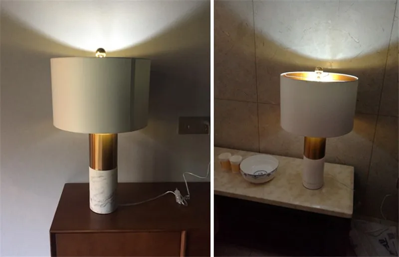 Современная американская Роскошная металлическая декоративная настольная лампа в китайском стиле для гостиной, спальни, простая джазовая белая настольная лампа с мраморной подставкой