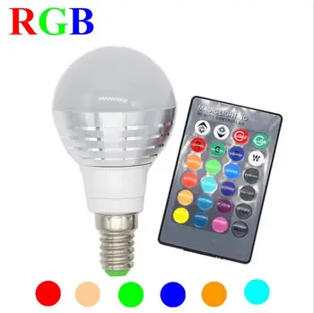 

E27 E14 LED RGB Bulb AC 220V 110V 5W Spot Light 85-265V RGB RGBW Led Lamp Magic Lighting For Holiday With IR Remote Controller