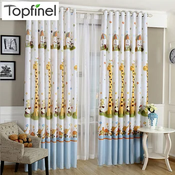 

Topfinel giraffe modern shade blinds thick window blackout curtains for children living room the bedroom kids fabric rideaux