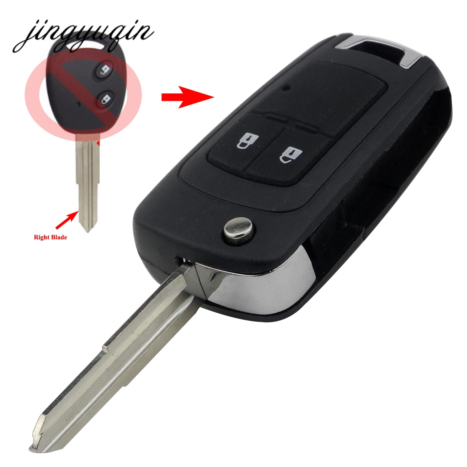 jingyuqin 2 Button Modified Flip Remote Car Key Shell Suitable For font b Chevrolet b font