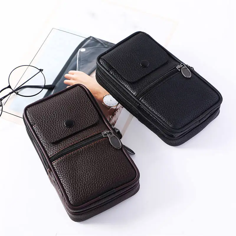  Vintage Men Pure color Leather Handbag Messenger Bags Coin Bag men's wallet clutch portfel cuzdan billetera carteira 40MA1905