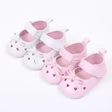 Мягкие детские туфли для новорожденных девочек Нескользящие кроссовки с бантом CZ08