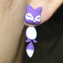 Новинка, хит, модный бренд, модный котенок, животные, brincos, ювелирное изделие, милые серьги-гвоздики в виде лисы, разные цвета, массивные серьги для женщин