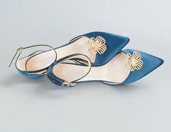 

women's removable four petals detachable luxury rhinestone shoes pop shoes flower buckle shoe decoration 4cm