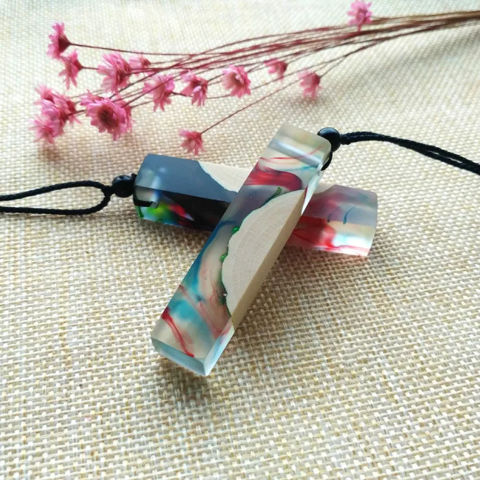 2017 Novos Homens Das Mulheres Do Punk Colar de Pingente de Resina de Madeira Segredo Mágico Do Vintage Feitos À Mão Longa Corda Colar De Madeira Jóias Presentes