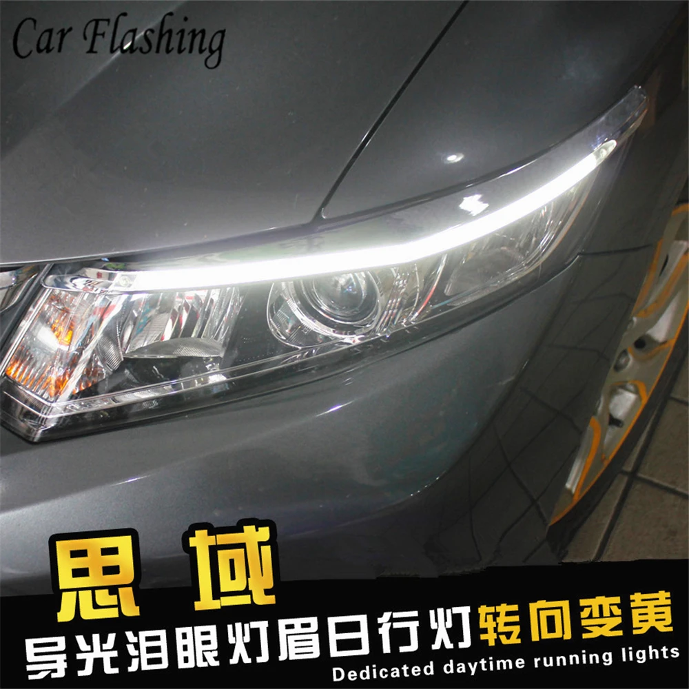 2 шт. автомобильный светильник для бровей Honda Civic 2011 2012 2013 2014 2015 с желтым поворотом