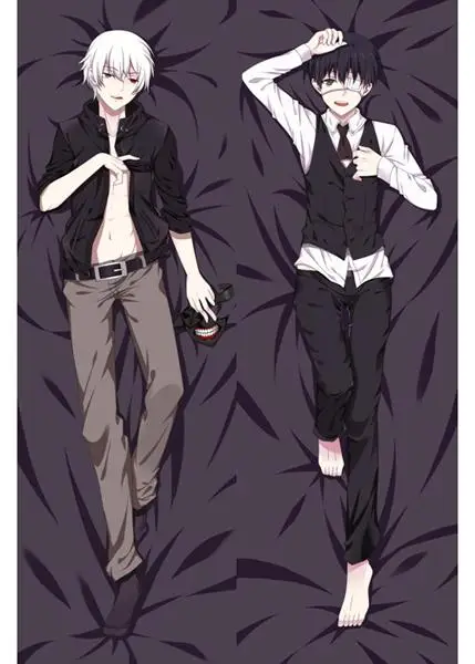 

Japan Anime Tokyo Ghoul Ken Kaneki Characters Cool Boys Otaku Dakimakura Throw Pillow Cover Hugging Body Pillow Case 150x50 CM