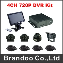 4 Channel Car DVR MDVR 720P Mobile DVR Complete Kit For Truck
