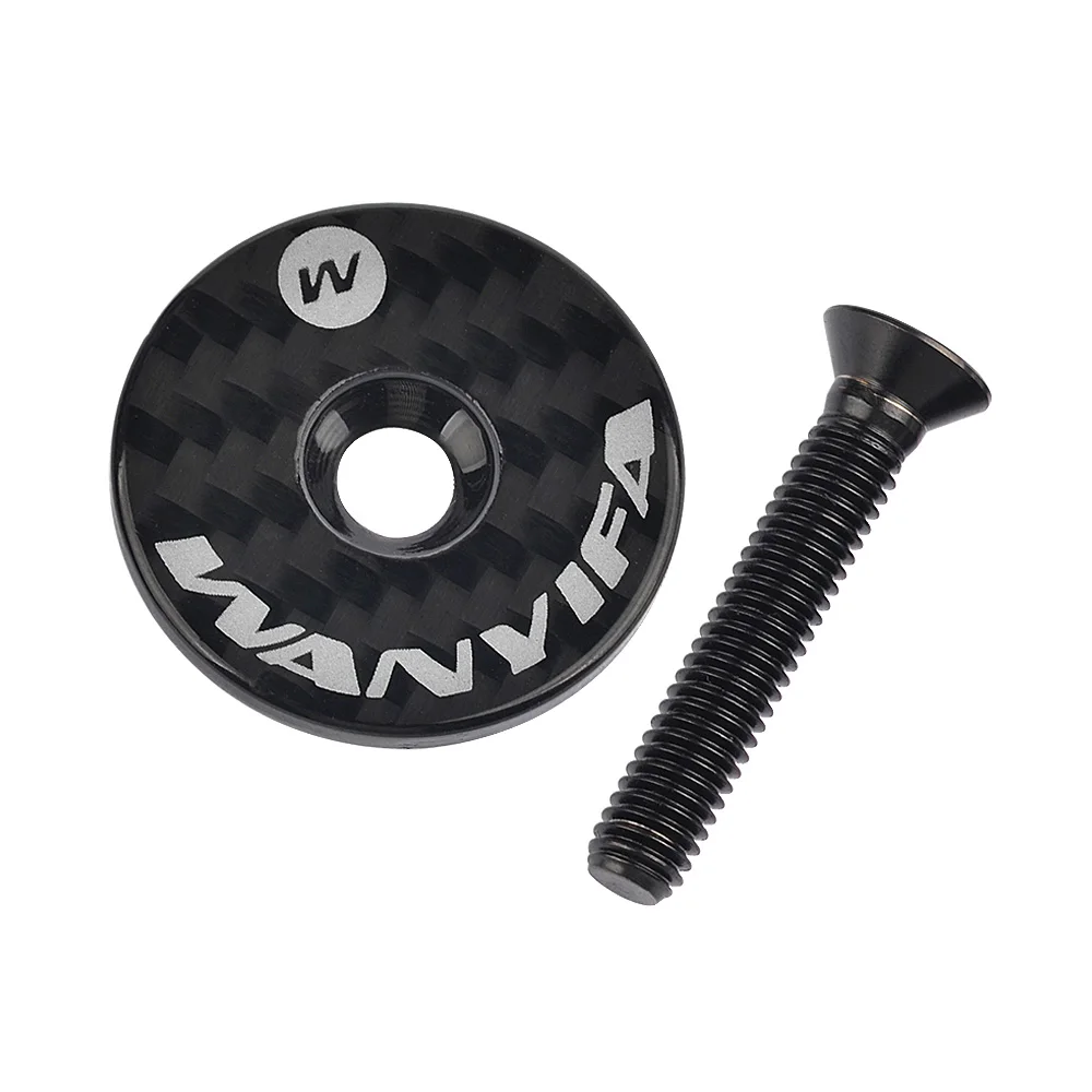 Wanyifa Carbon Fiber 1 1/8" Bicycle Headset Cap Mountain Bike Headset