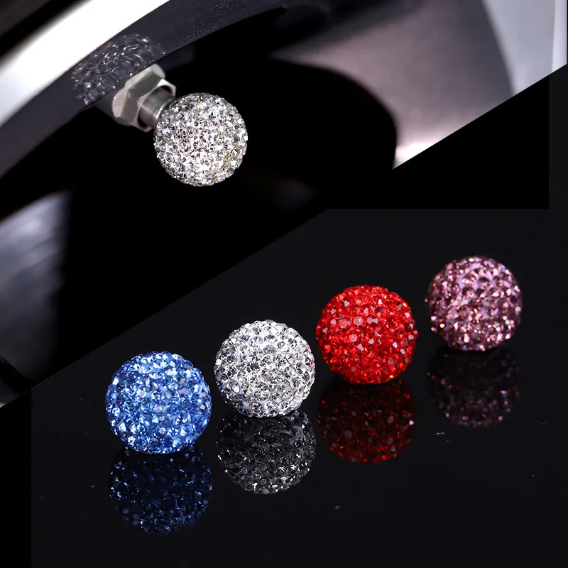 4 шт./лот Bling Rhinestone Универсальный Автомобильный шинный воздушный клапан колпачки