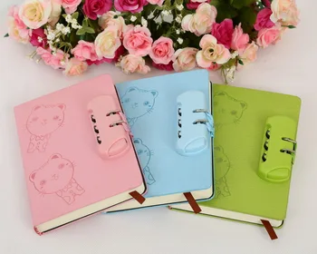 

High Quality Multifunction Hardcover Commercial Diary Bookwith Coded Lock Notebook Password Lock