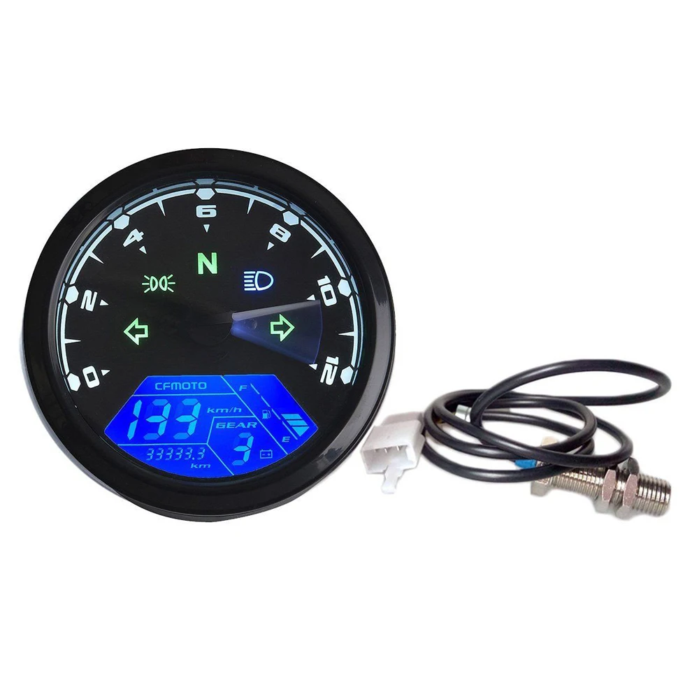 12000rpm Motorcycle Universal Lcd Digital Speedometer