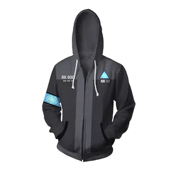 

Game Detroit: Become Human Hoodie Men's Casual Hoodies Sweatshirt RK800 Kara AX400 3D Printing Hooded Zipper Coat Tops