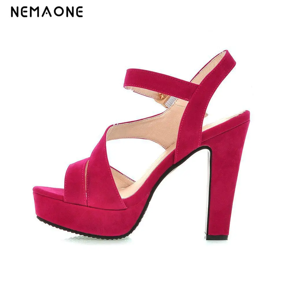 

NEMAONE 2017 Summer Brand Shoes Women Sandals High Heel Pumps thin Heel Sandals Strappy Evening Shoes