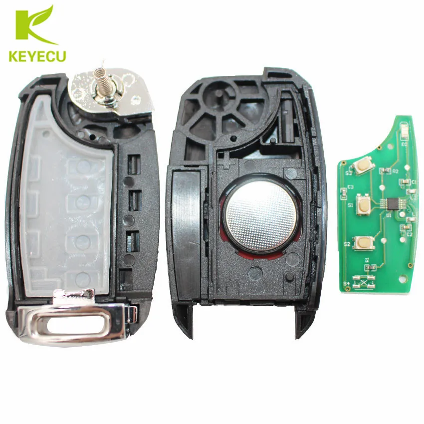 KEYECU Складной флип-пульт дистанционного ключа Fob 3 кнопки 433 МГц с чипом 4D70 для Kia K3 Forte 2013