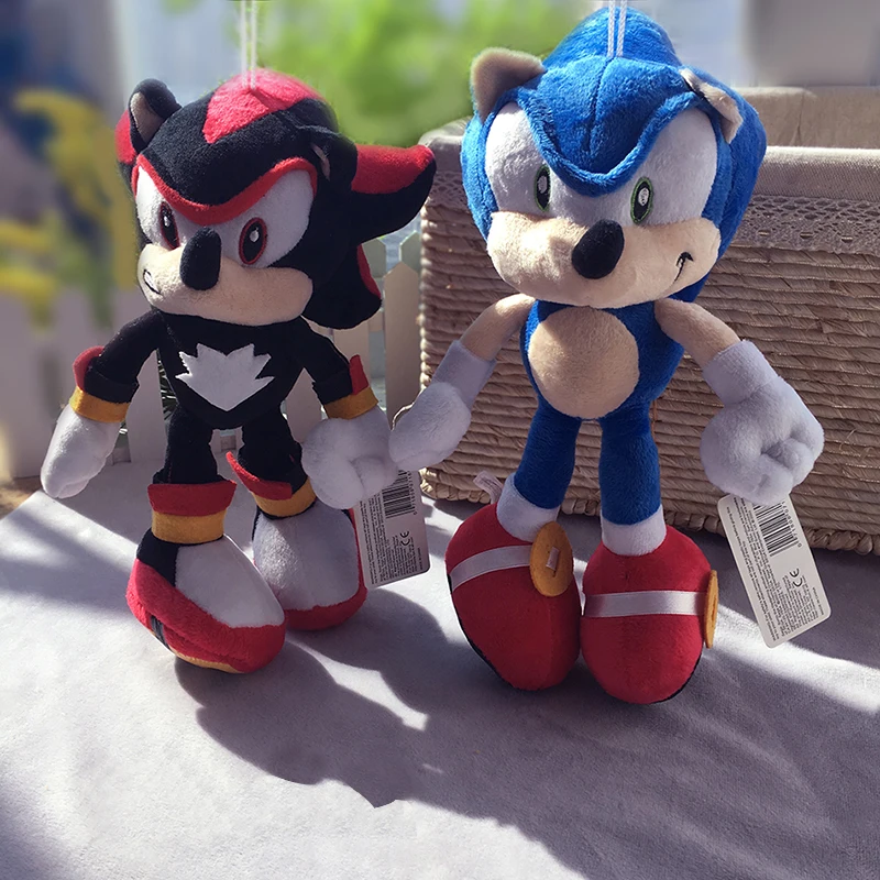 2 шт./лот 28 см Sonic плюшевые игрушки кукла Black Blue Shadow мягкая плюшевая игрушка для