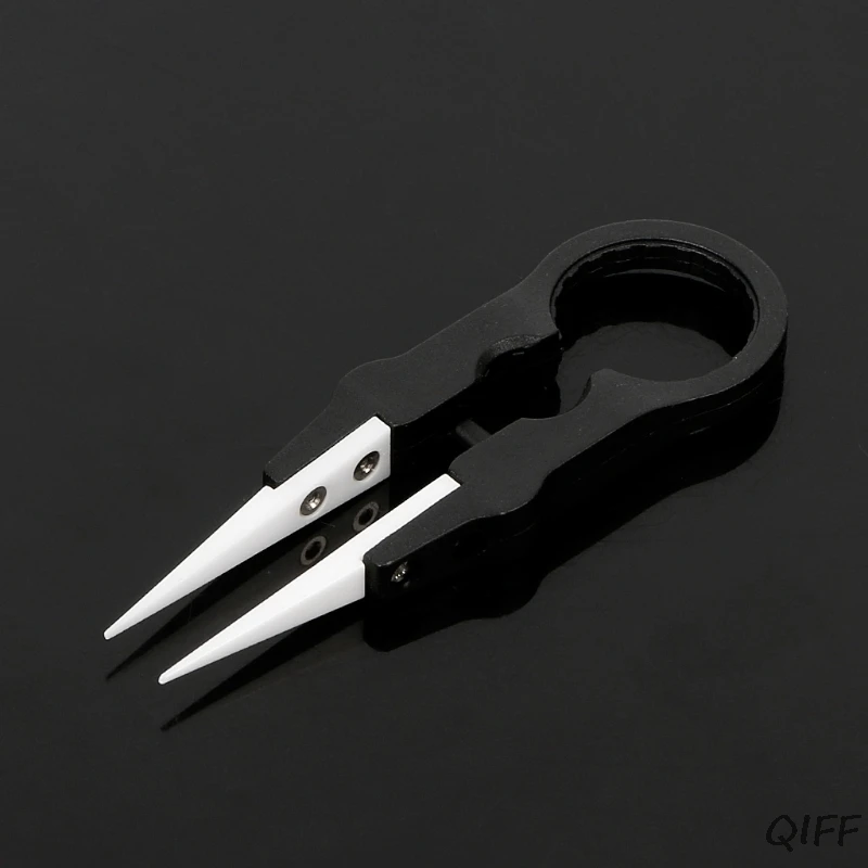 

Multifunctional Steam Vaper Ceramic Insulation Head Tweezers Forceps Black Mar28