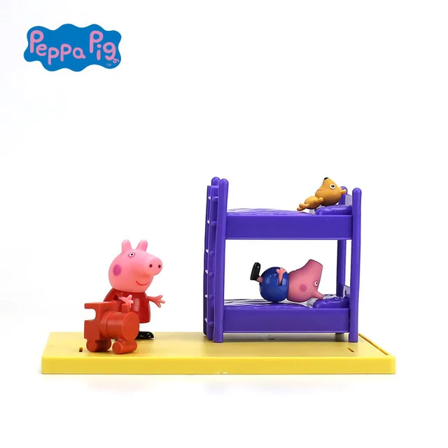 Genuine Peppa Pig Peppa Pig Bedroom Pack With George Peppa Teddy Bear Action Figure Kids Toy Children S Birthday Gift