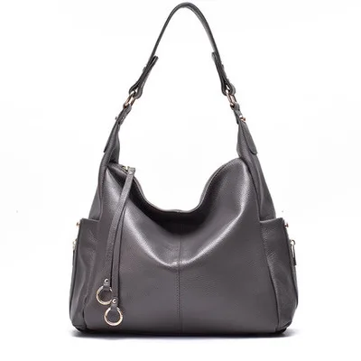 Новинка, модная женская сумка на плечо из натуральной кожи, известный бренд, роскошные сумки, женские сумки, дизайнерские сумки через плечо, женская сумка - Цвет: gray