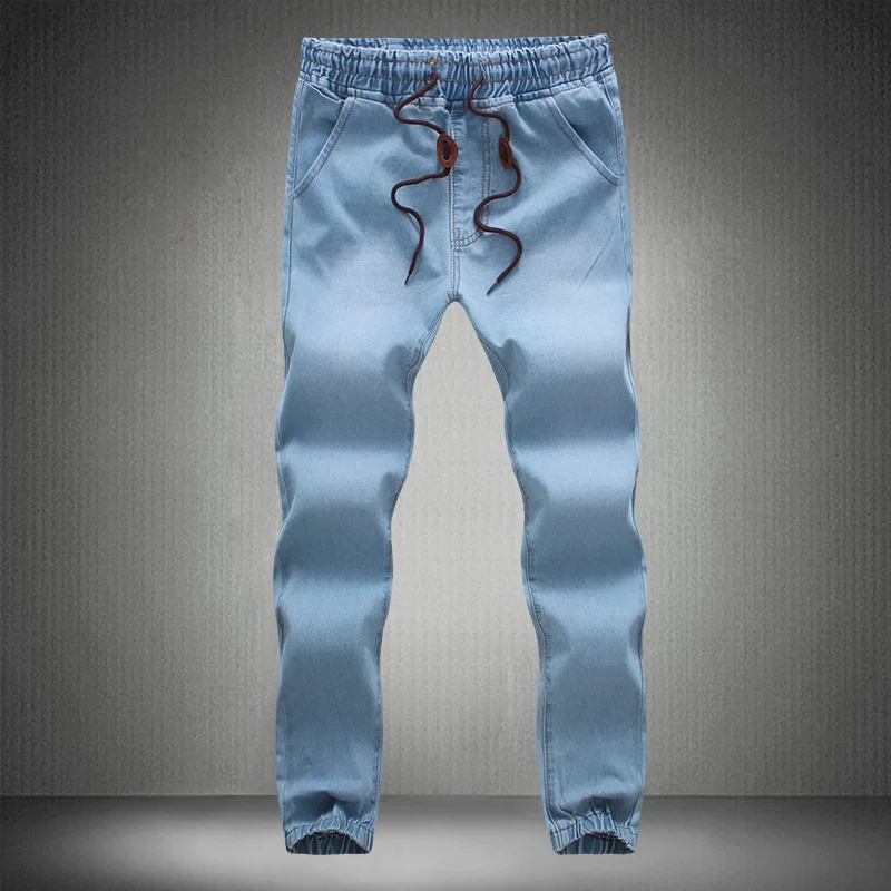 

2019 New Men's Fashion Boutique Premium Blue Casual Jeans Male Pants Men's Harem Pants Japanese Trousers Slim Fit Jeans