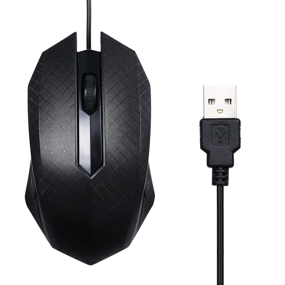 USB оптическая проводная мышь 1600 DPI с 3 кнопками и шнуром 1 м совместимая Windows 7/8/10/XP