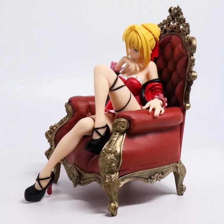 Аниме Fate/stay night сабля фигурка героя трон красный синий saber Nero модель игрушки