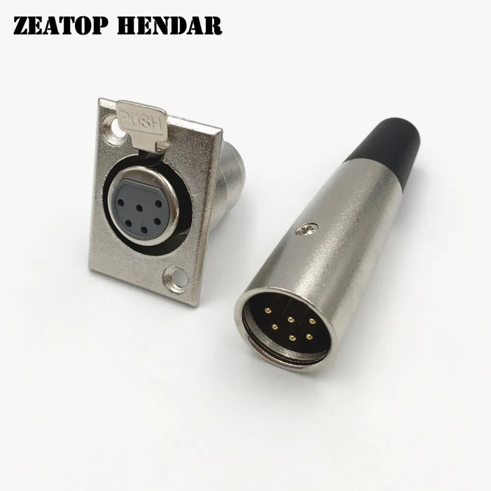 10Set New 6 PIN XLR Male Plug + Female Socket Audio MIC Microphone Cable Connector Soldering