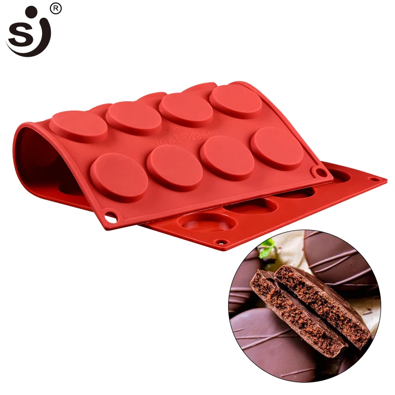 

SJ Flat round Cake Decoration Tools Pastry Silicone Molds FDA Approved Cookie Molld Maker Cake Baking Chocolate Craft Candy